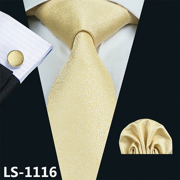 40 Stijlen Mannen Stropdas 100% Zijden Dassen Jacquard Geweven Gravata Barry.Wang Stropdas Zakdoek Manchetknopen Sets Voor Wedding Party Business: LS-1116