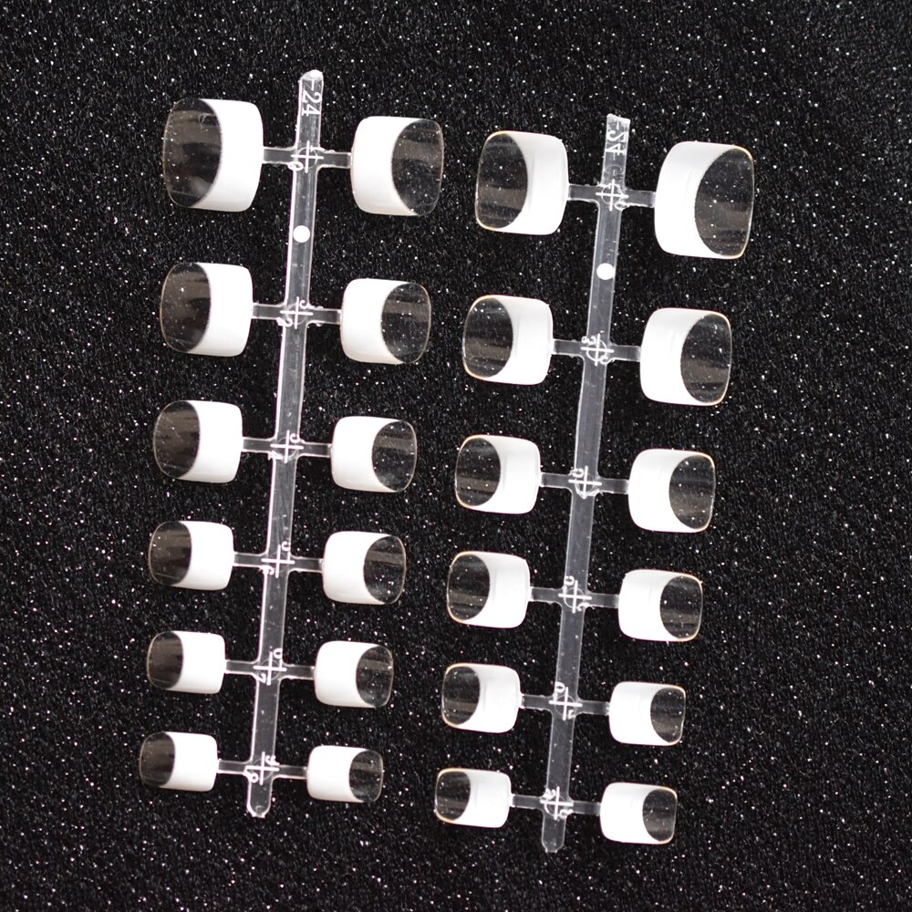 Kit de manicura francesa, puntas de media uña, transparente, cuadrada, DIY, 24 Uds.: 1 kit-24 tips