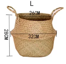 Algen-Weidenkorb, Rattan, hängender Blumentopf, Aufbewahrung von schmutzigen Kleidung, WF1015: Gelb