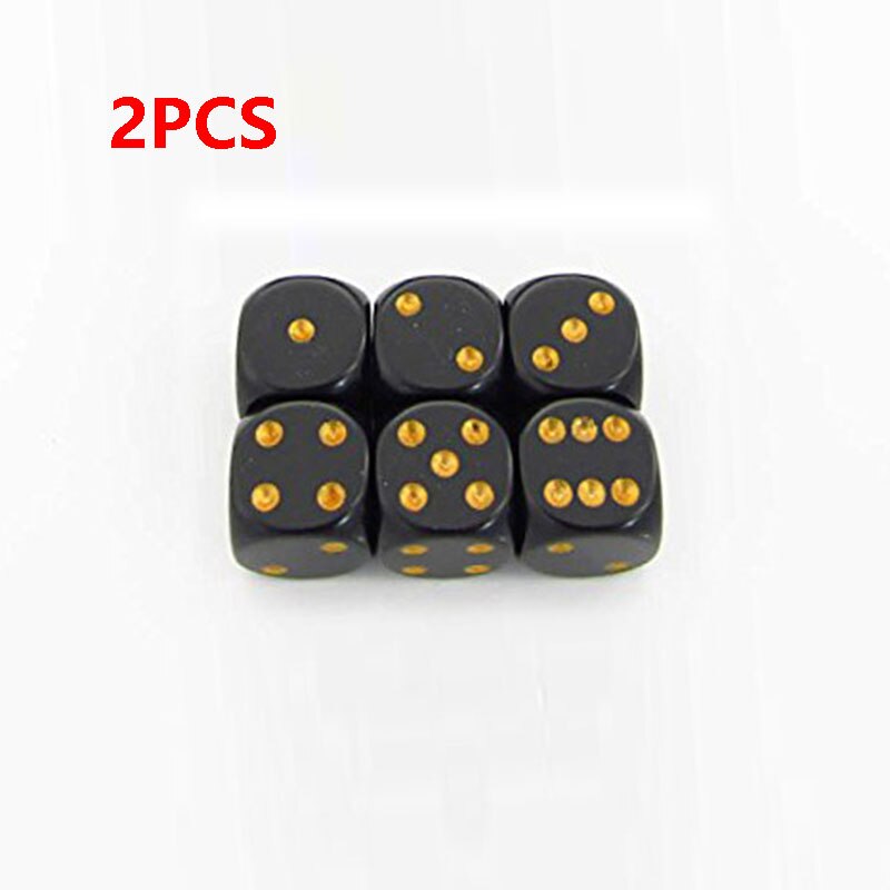 2/6Stck Würfel einstellen Multi Farbe Sechs Seitige Würfel Für Bar Kneipe Verein Party Tisch Brettspiel Unterhaltung würfel: schwarz gold 2stck