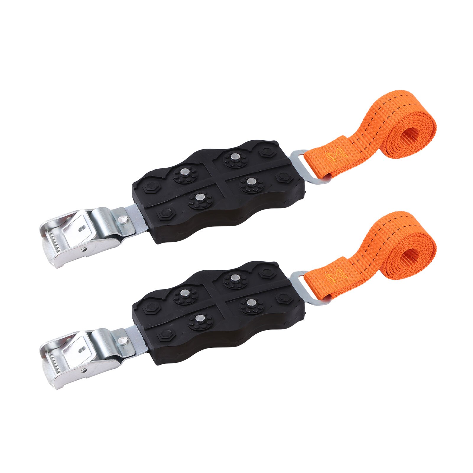 2 szt. Gumowe łańcuchy śniegowe antypoślizgowe uniwersalne z nylonu i łańcucha: czarny