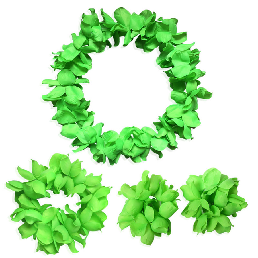 4 stk/sett sommer hawaii blomsterkjede hawaii blomst pannebånd armbånd leis hawaii kranser strandfest dekorasjon