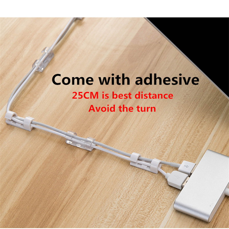 Usb kabel opruller kabel organisering klip fleksibel kabel håndtering holder til tv line kabel mus computer øretelefon hovedtelefon klips