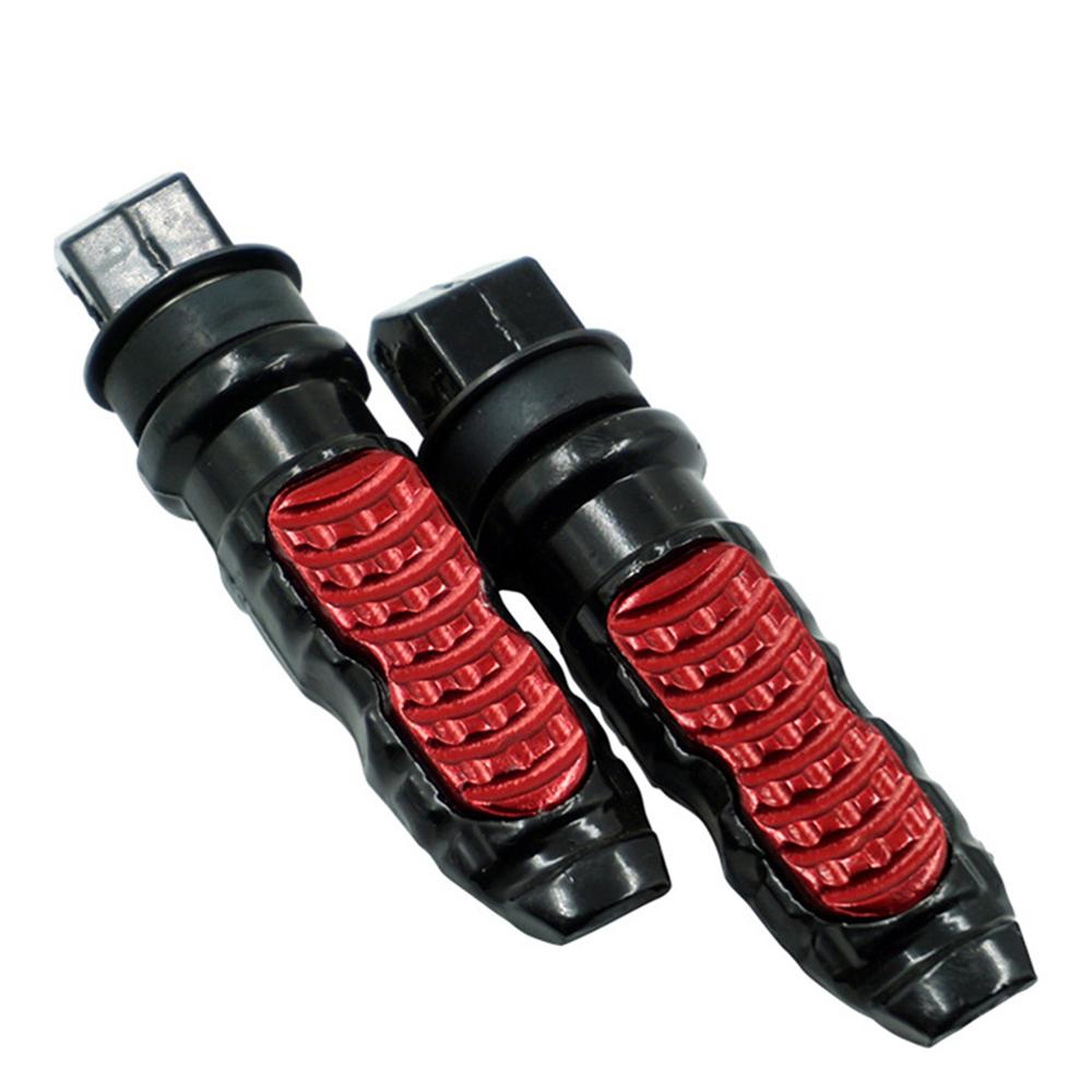 Reposapiés Universal de aluminio para motocicleta, pedales traseros para moto, modificación de Pedal, 2 unids/set por juego: Rojo