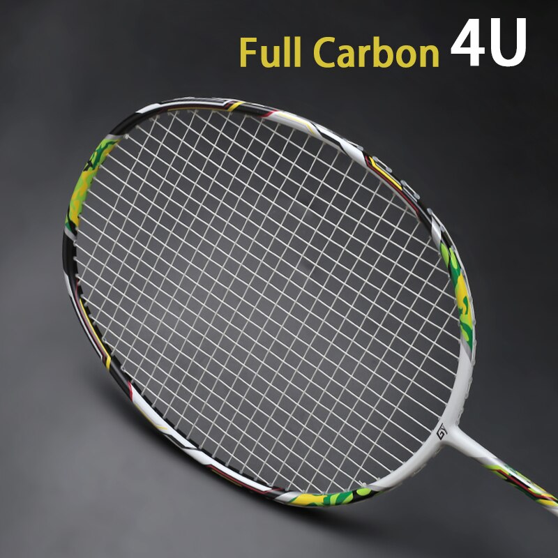Camouflage Print Super Licht Carbon Fiber Badminton Rackets 4U 82G Geregen Professionele Racket Met Strings Zakken