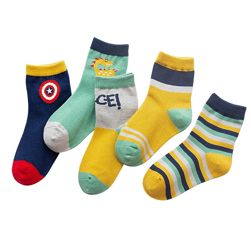 Baby jungen Baumwolle Socken Schüler Socken Boden freundlicher Nette dinosaurier streifen Socken Herbst Winter Frühling Art Mädchen Sport Socke: 1-3Y