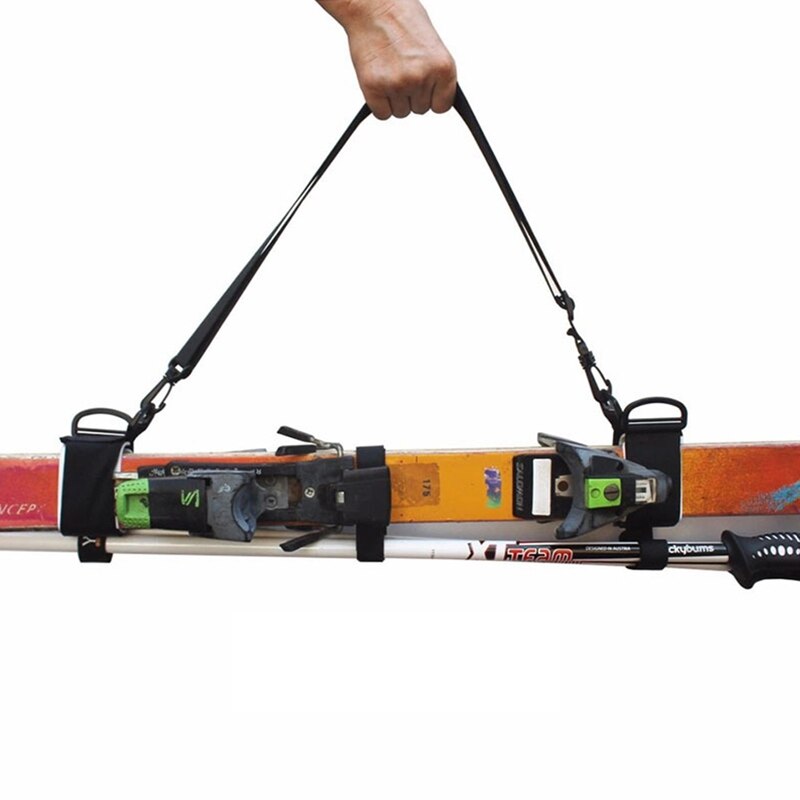 Nylon skitasker justerbar skistang skulder håndholder lash håndtag stropper porter krog løkke beskytter til ski snowboard