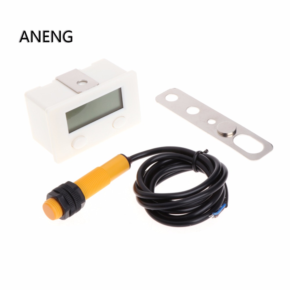 ANENG LCD Digital 5-Digit Punch Counter w/Strong Magnetic Proximity Switch &amp; Support