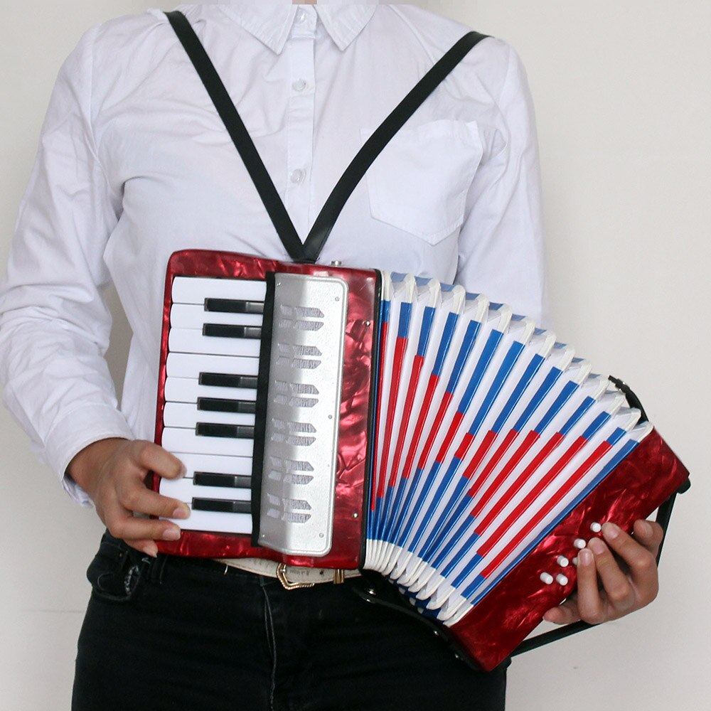 Mini liten 17- tangent 8 bas dragspel musikinstrument leksak för barn barn amatör nybörjare jul