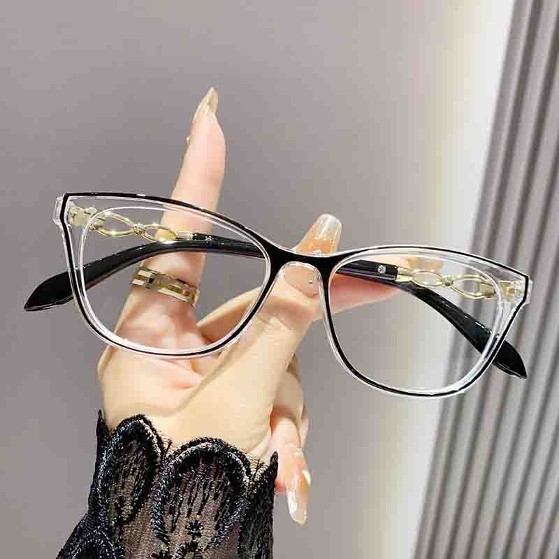 KLASSNUM, gafas de lectura clásicas para mujer, gafas para presbicia con aumento a la , gafas para presbicia, lentes transparentes + 1,0 2,0 2,5 4,0: Verde / +100