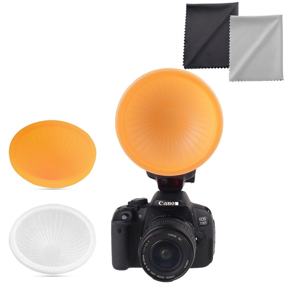 Travor Lambancy Dome Flash Diffuser voor Canon 550EX 580EX 580EX II 600EX met 2 stuks Microfiber Lens Doek