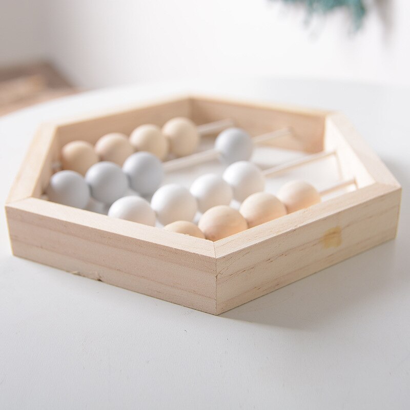 Montessori Toy Natural Wooden Abacus With beads Craft Baby Early Learning Educational Toys Baby Room Decor ins pop Toys