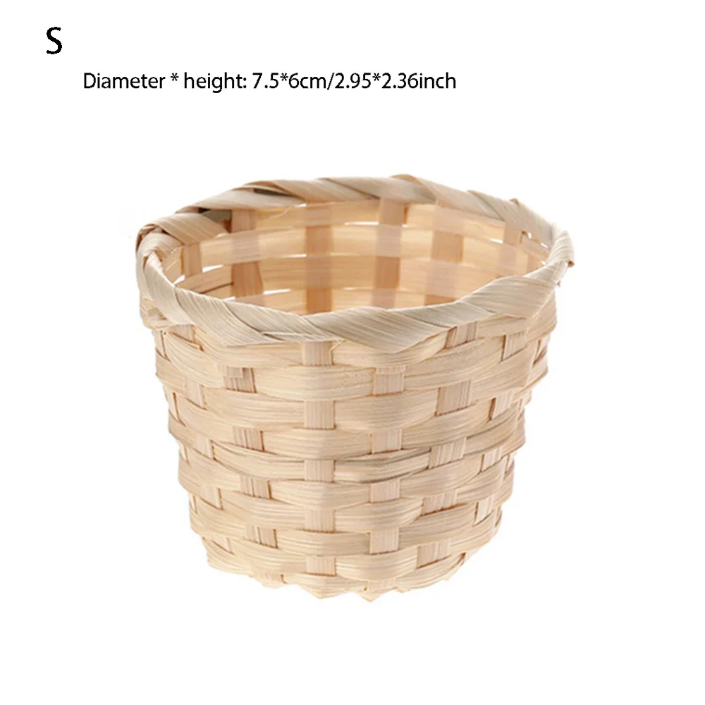 Pot de fleur de jardin en bambou fait à la main, panier WUNICEF, patchwork de paille, rotin, jonc de mer, pots de pépinière d'évaluation de stockage, 1 pièce,: Black