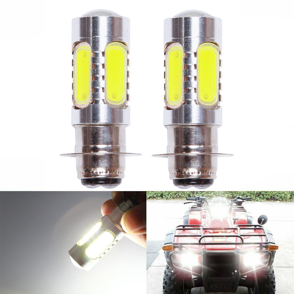 2x LED 7000K Cool White Headlight Bulbs For Honda TRX Rancher 350 400 Recon 250