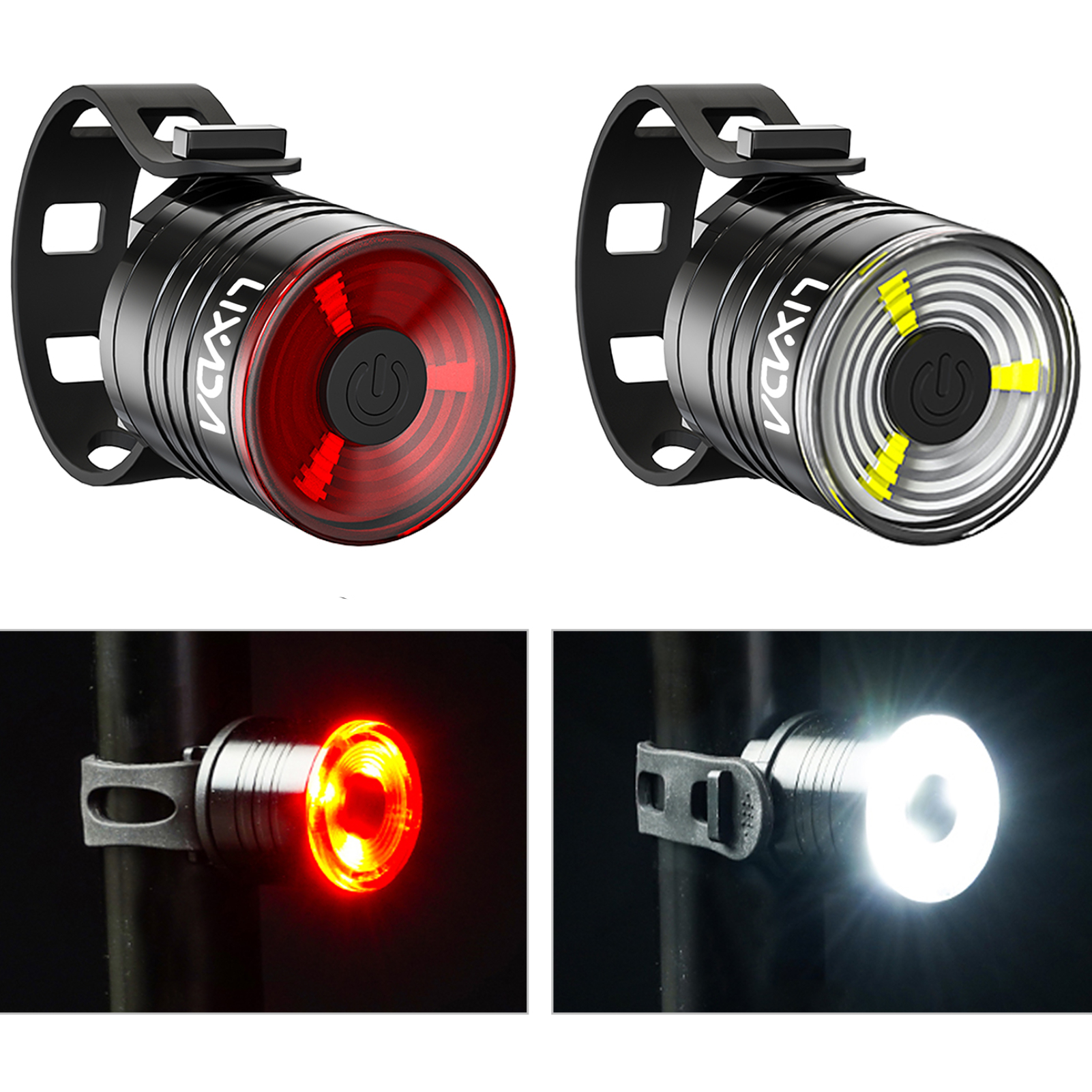 Lixada-luz trasera LED para bicicleta, luz nocturna de seguridad en ciclismo, luz de advertencia, accesorios para bicicleta de montaña 2024