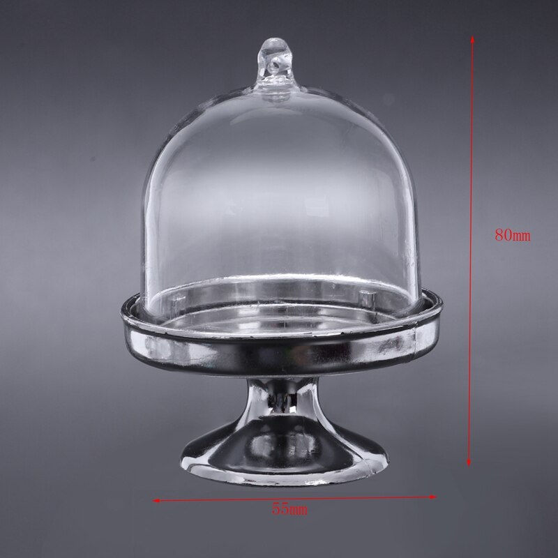 12x Mini Cake Stand Cupcake box Wedding Party Plastic Candy Box Pink