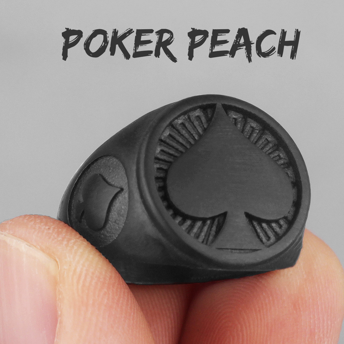 Anillos de acero inoxidable para hombre, sortija de póker de buena suerte, Punk, Hip Hop, joyería única para novio y motociclista, al por mayor: 12 / R635-Black