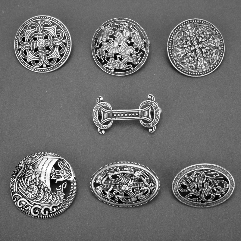 Broches de escudo vikingo, Pin Vintage, insignia, Pin para capa Medieval nórdica, baratijas, bufandas, broche, alfileres redondos para el pecho