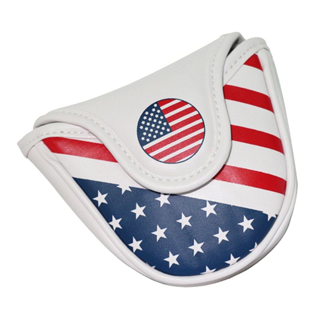 Durable Golf Blade Putter Head Cover PU Leather Semicircular Waterproof Mallet Putters Headcover with Thick Lining