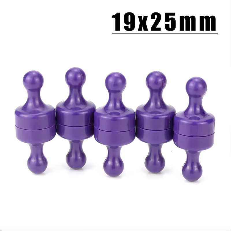 5/10/15/20/25 Stuks Super Sterke Neodymium Magnetische Pushpins Sucker Punaise N52 Koelkast magneten Push Pin Koelkast Whiteboard: 1 meter / Paars