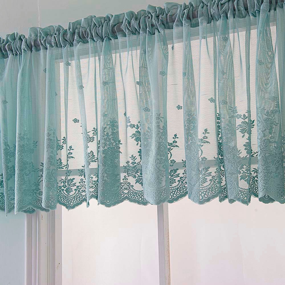 Lace kitchen curtains Waffle Woven Textured Valance for Bathroom Water Repellent Window Covering tenda#30