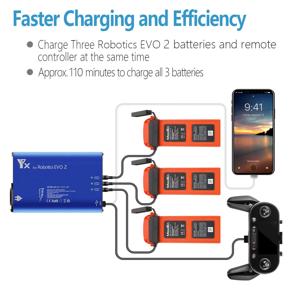 5 in 1 Smart Rapid Balance Multi Batterie Charger RC USB For Autel Robotics EVO 2 children's RC toys Upgrade Accessories Parts