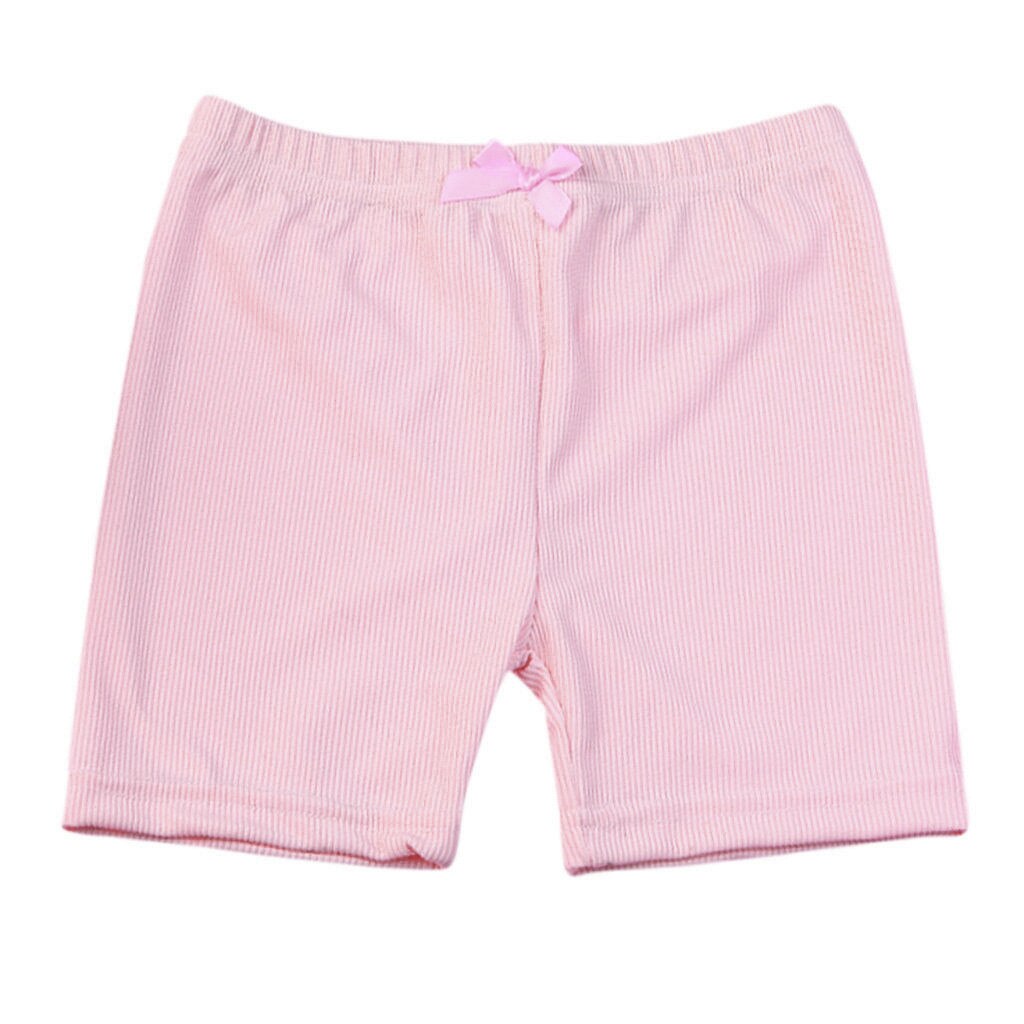 4pc Toddler bambini Kid neonate pantaloni di sicurezza con fiocco solido Leggings pantaloncini intimo collant corti traspiranti per bambine
