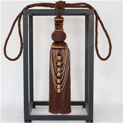 2 stks/paar Gordijn Tieback Bandjes Haken Houder Opknoping Bind Touwen Riem Gordijn Accessoires Tiebacks Tassel Fringe Borstel Decor: Dark coffee