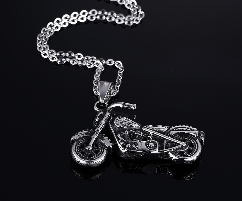 Klassieke Mannen Hanger Rvs Motorfiets Punk Rock Ketting Christmas Party Ketting Op De Hals Mode-sieraden