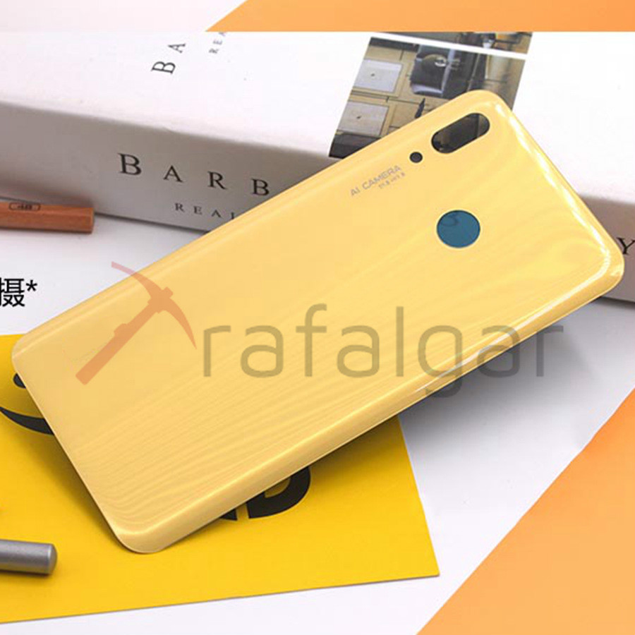 Zmodyfikowany bez Logo dla Huawei Nova 3 Nova3 tylna pokrywa tylny Panel szklany wymiana obudowy obudowy baterii + naklejka Adheisve