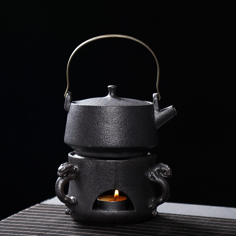 Zwart Aardewerk Japanse Water Ketel Fornuis Top Huishoudelijke Thermos Vintage Theepot Brouwen Wasserkocher Keukengerei AH50WK