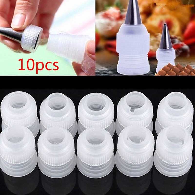 10Pcs Icing Piping Nozzles Tips Cake Decorating Converter Coupler Pastry Tool Home Tips Cupcake Papier Cakevorm Siliconen Mallen