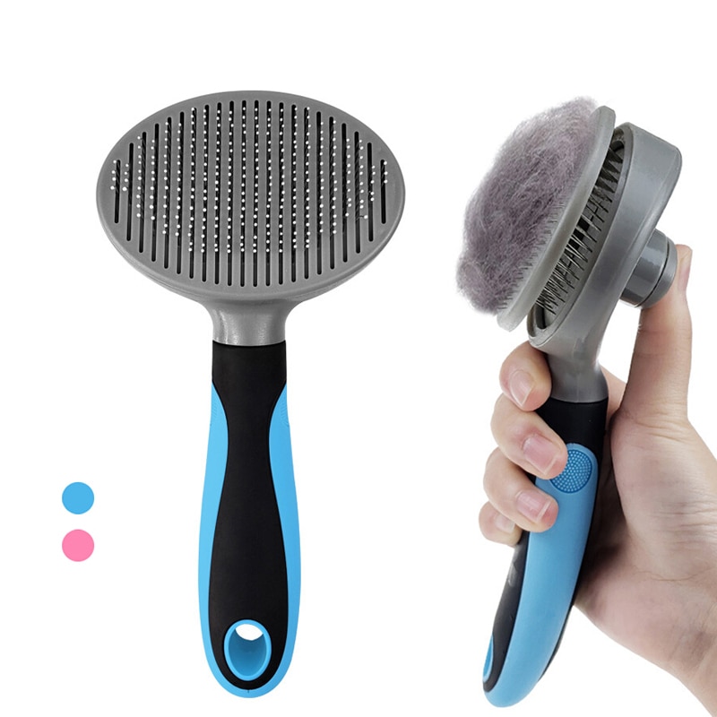 Pet cat pente escova de cabelo de limpeza de auto profissional grooming beleza slicker anti deslizamento escova para cães gatos curto longo cabelo removedor