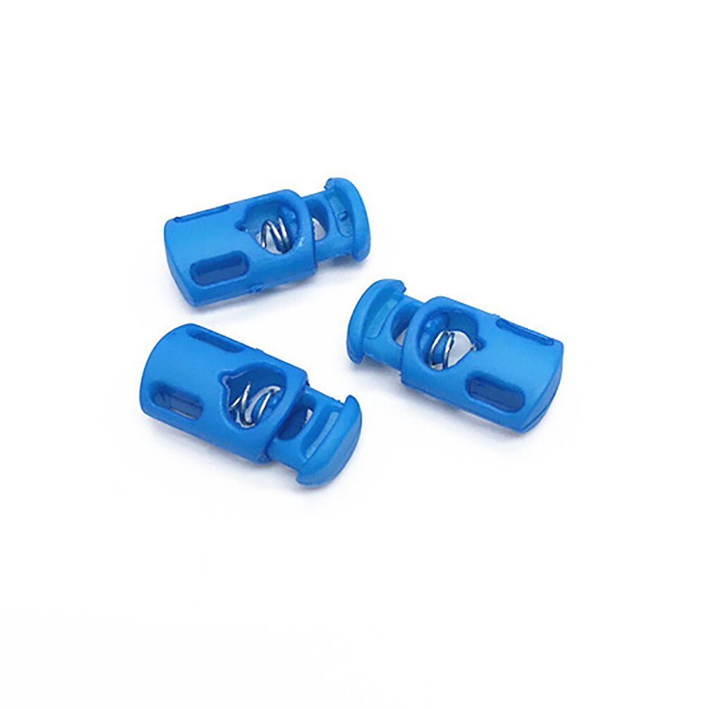Bloqueo de cordón de palanca de plástico, tapón de cordón de resorte de varios colores para ropa DIY, cordón de cordón, accesorios de ropa deportiva, 25x12mm, 50 Uds.: lake blue 