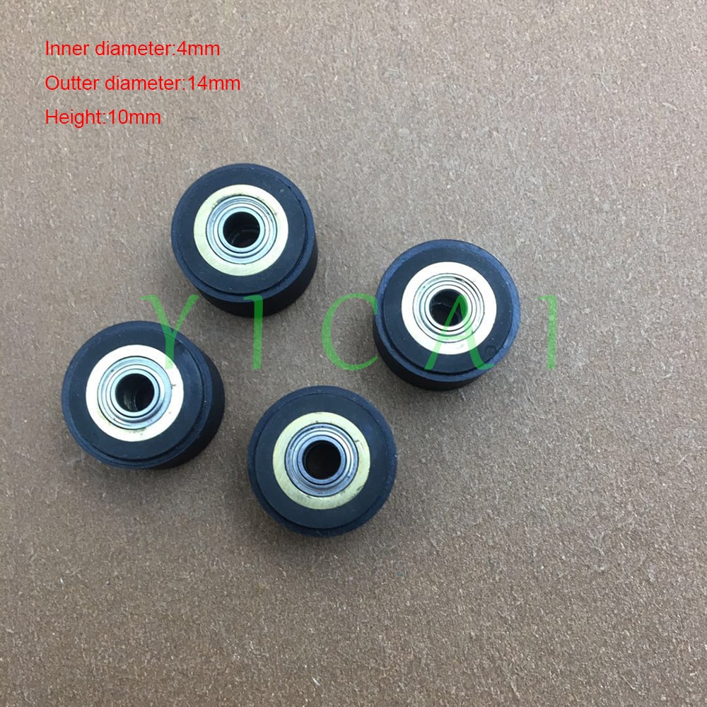 Rolo de borracha 4x para plotter de corte porcelana de fibra de vinil, rolo de pressão e roda de alimentação de cobre, 4x