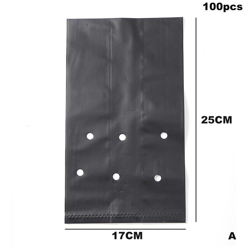 100 Pcs PE Plastic Nursery Bags Plant Grow Bags Seedling Breathable Holes For Fruits Garden Pots Flowers With Vegetables N9I0: Light Grey