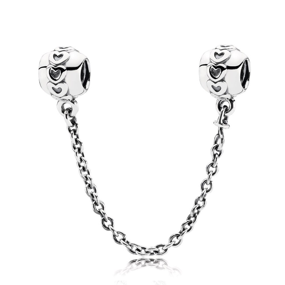 PDB 01 100% 925 sterling silver Logo rose badge raindrop family forever gesture safety chain for charm bracelet: 791088