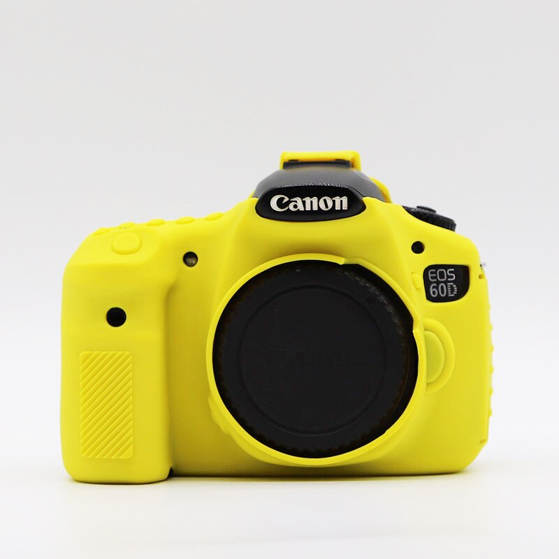 Soft Silicone Rubber Armor Skin Case DSLR Camera Body Cover Protector Bag For Canon EOS 60D 77D 80D 90D: 60D  Yellow
