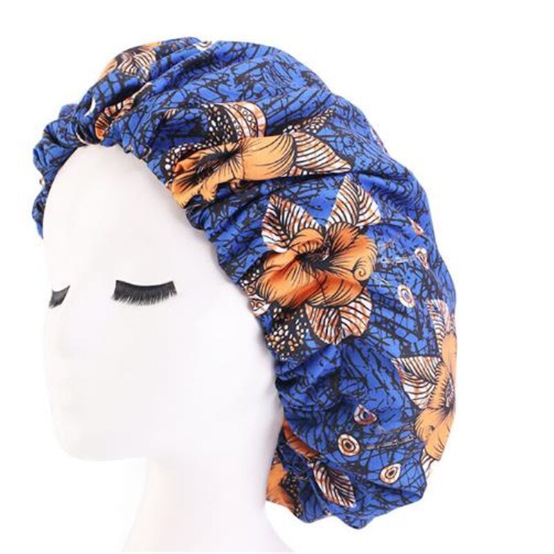 Bonnet de nuit extra large en tissu imprimé africain ankara, bonnet de nuit doublé en satin, chapeau de nuit pour femme, turban: 12