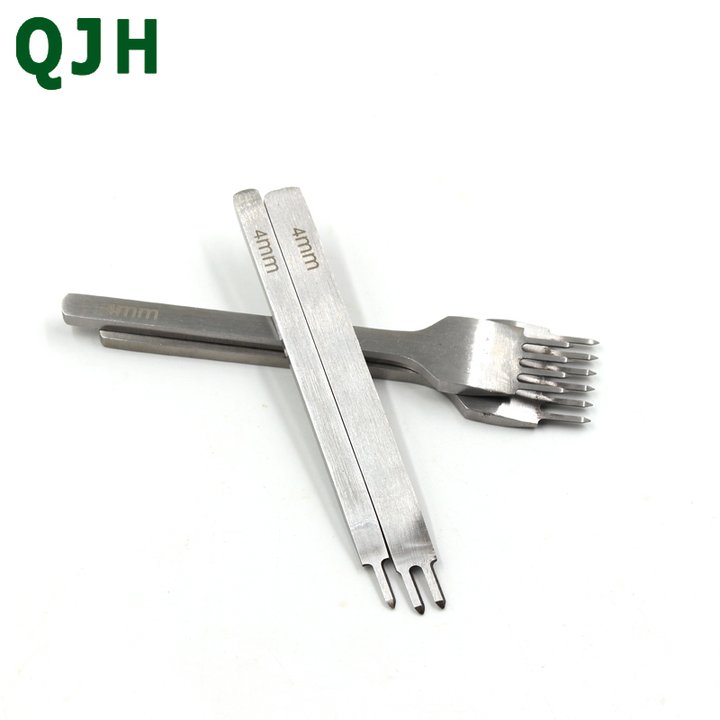 4 stuks 4mm Handgemaakte Lederen Ponsen Tool Ponsen Handgereedschap voor Leer Stiksels Punch Leer Hobbygereedschappen