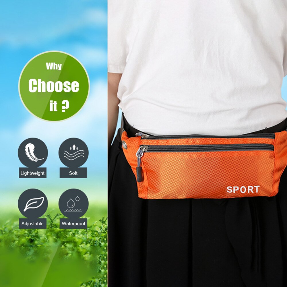 Fanny Pack taille pochette Sport ceinture sac pour taille poitrine hanche Bum léger 3 poches en plein air cyclisme randonnée avant sacs