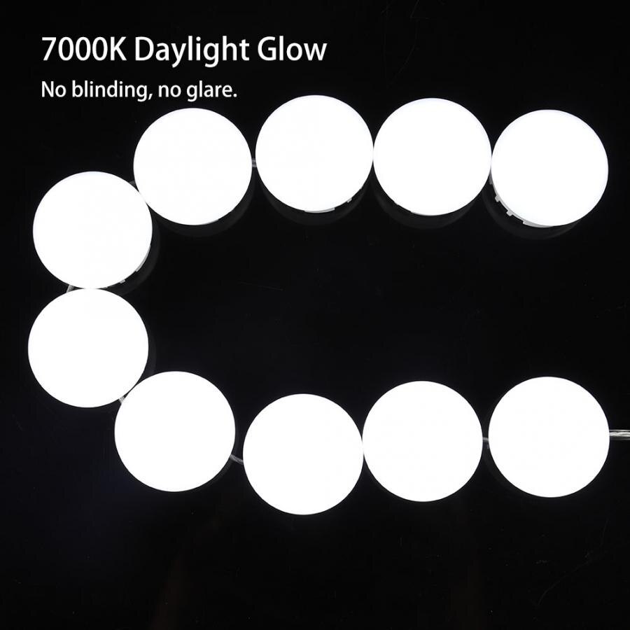 Makeup Mirror 10Pcs LED Makeup Comestic Mirror Light Kit with Dimmable Light Bulb Mirror Light