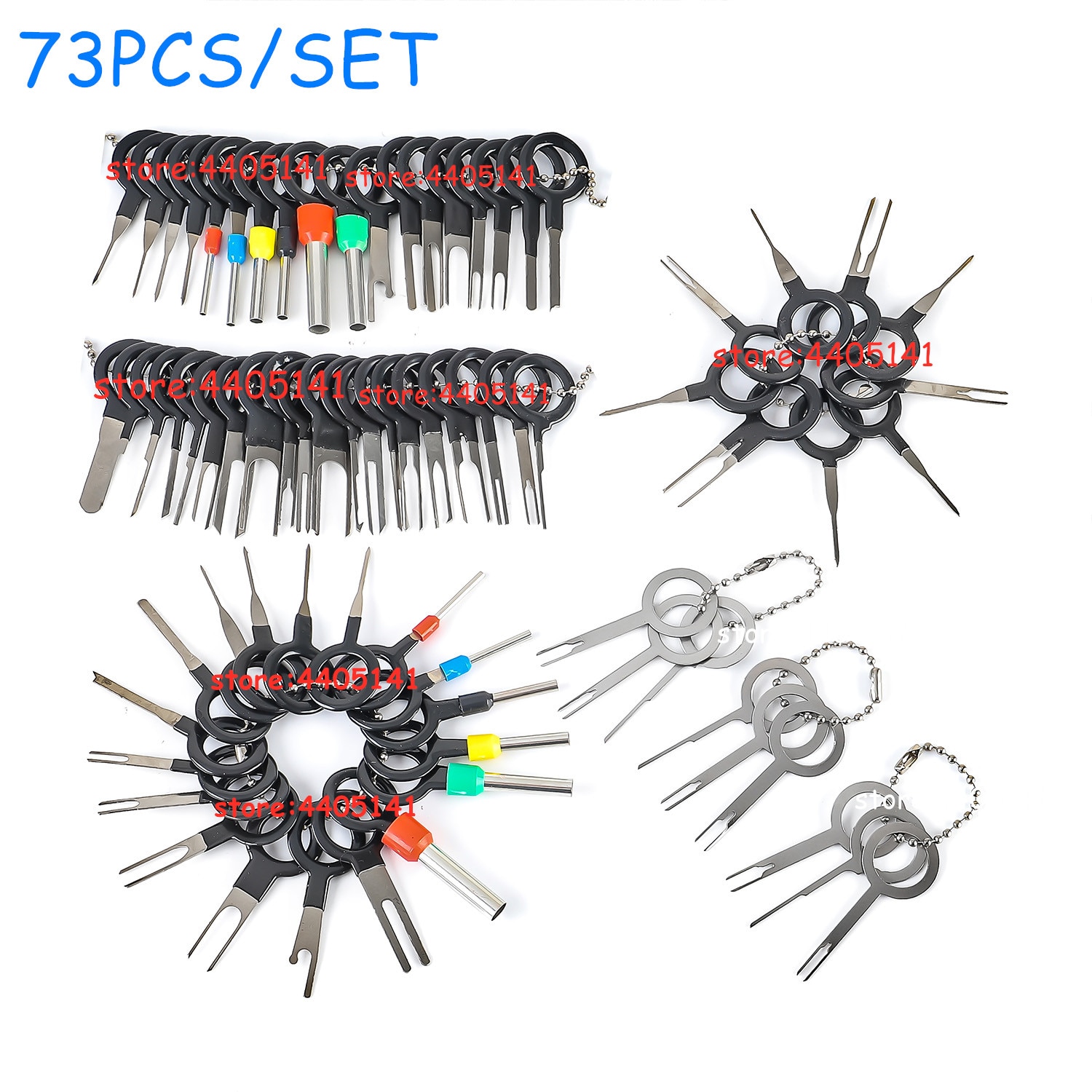 73Stck Auto Terminal Entfernung Bausatz Verdrahtung crimpen Stecker Stift Auszieher Abzieher Draht Terminal Entfernung Werkzeug Reparatur Werkzeug
