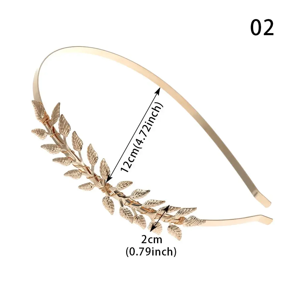 Serre-tête en forme de feuille dorée pour femme, accessoire de coiffure de mariée, diadème romain, couronne, bijoux