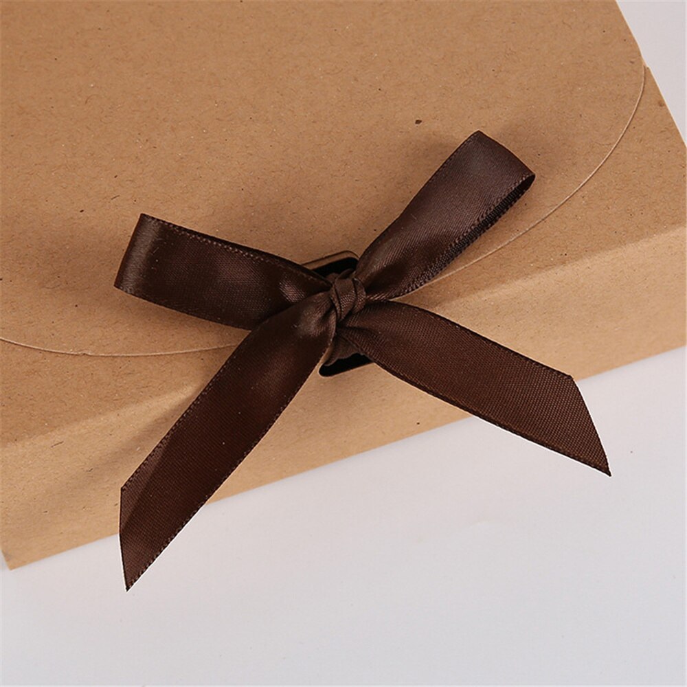 Vierkante Kraft Papier Doos Karton Pakket Valentijnsdag Snoep Opslag Dozen Met Linten