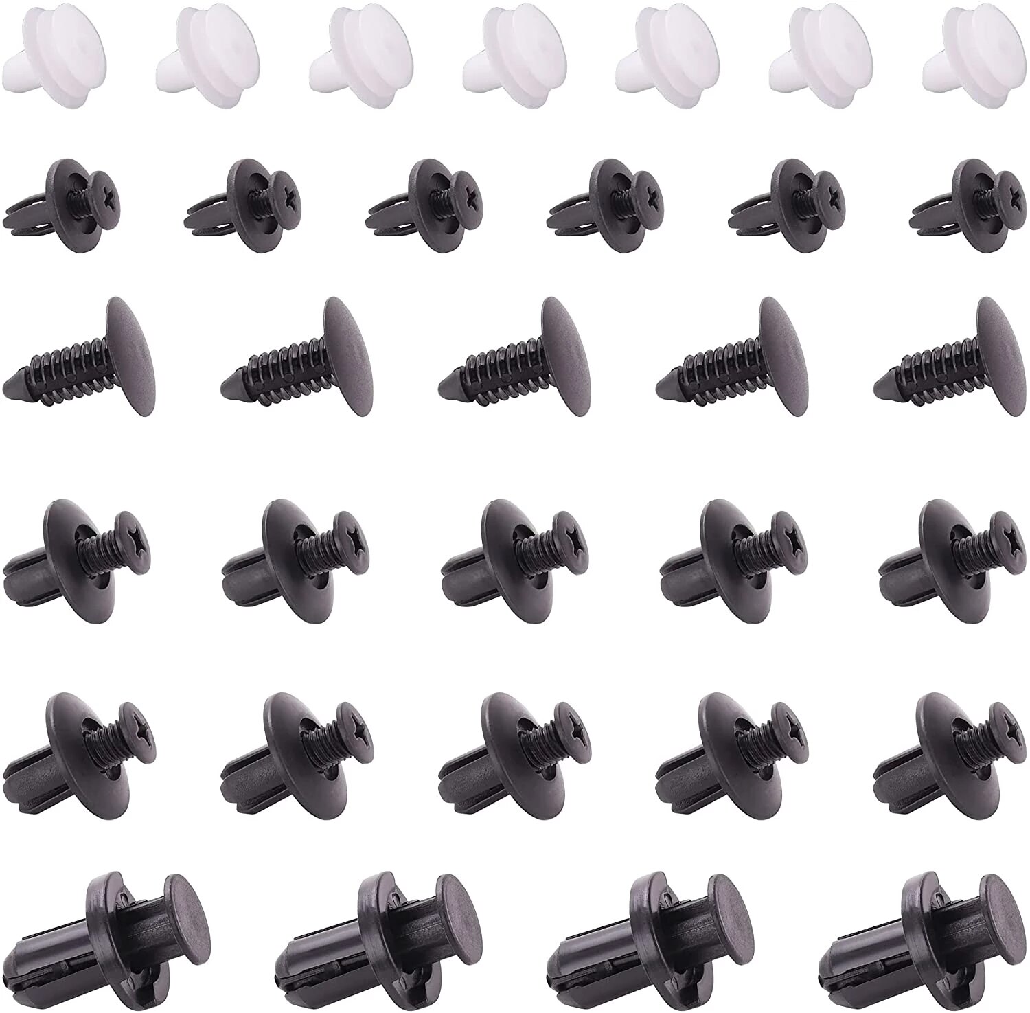 100 Uds. Clip de sujeción automático mixto, pasador de retenedor de empuje para carrocería de coche, remache, parachoques, Panel embellecedor de puerta, Kit de sujetador, accesorios para coche