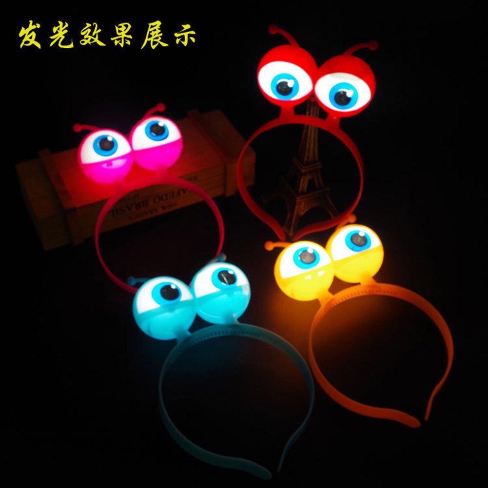 LED Gloeiende Grote Ogen Oogappels Hoofdband Kinderen Licht Up Hoofddeksels Halloween Party Bruiloft Decoratie Benodigdheden