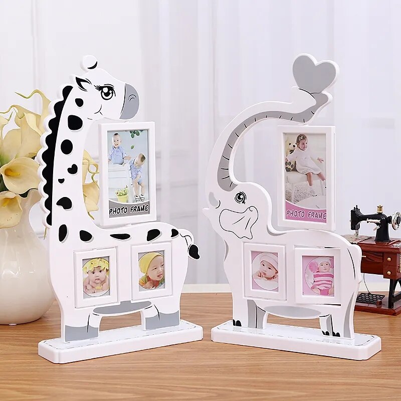 Cartoon Animal Shaped Kids Photo Frames Cute Baby Picture Display Holder Desktop Art Decor Living Room Bedroom Picture Frames