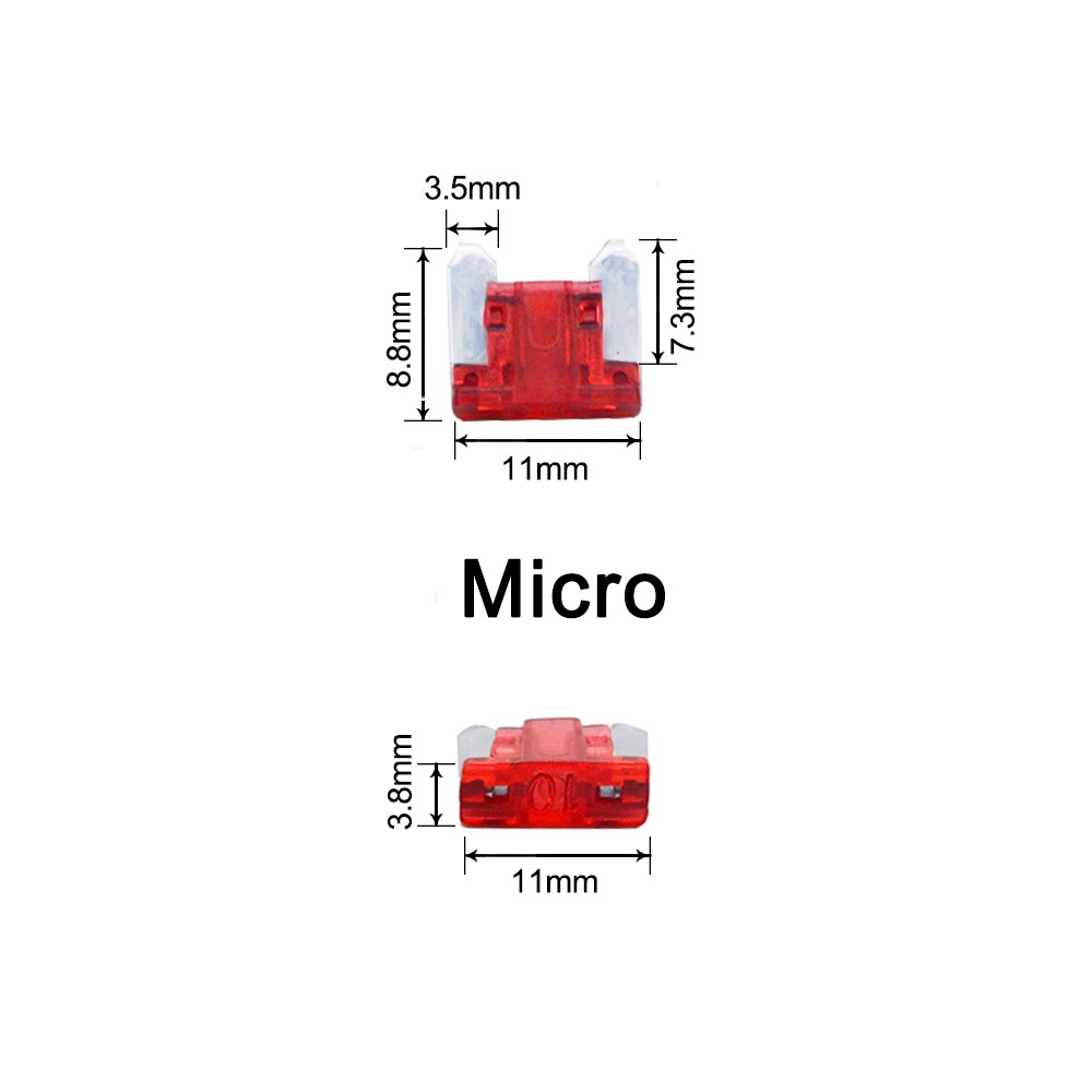 50pcs/lot Mini Size MICRO Car Auto Blade Fuse 5A 7.5A 10A 15A 20A 25A 30A