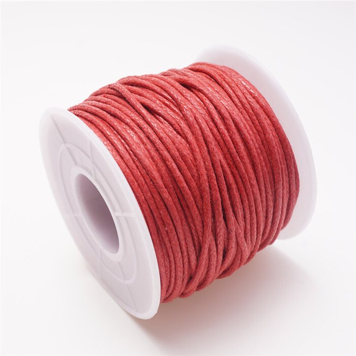 1.5mm 15m/35m Waxed Cotton Cord Beading Cord Waxed String Wax Cord for Jewelry Making and Macrame Supplies Roll Spool HK055: S / Red